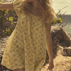 Doen Short Puff Sleeve Floral Sundress Medium